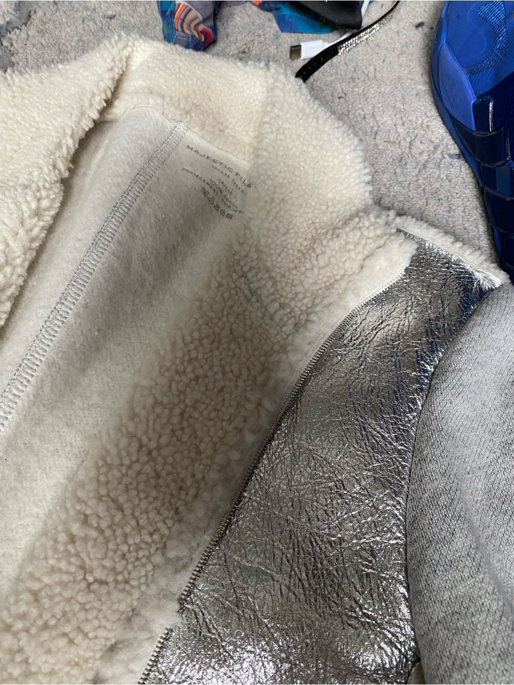 MAJESTIC FILATURES Silver Sherpa-Trim Jacket - Women - Picture 3 of 5